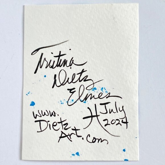 ACEO Original Mixed Media Art Tristina Dietz Elmes Trade Card ATC - Picture 2 of 2